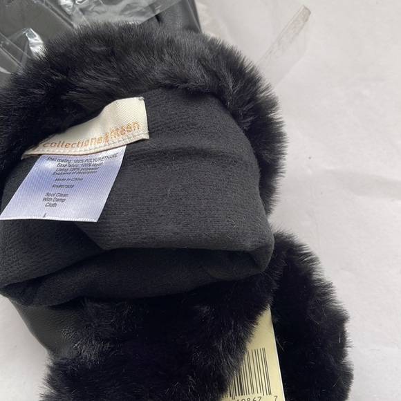 Collection 18 Black Faux Fur Gloves - Picture 8 of 8